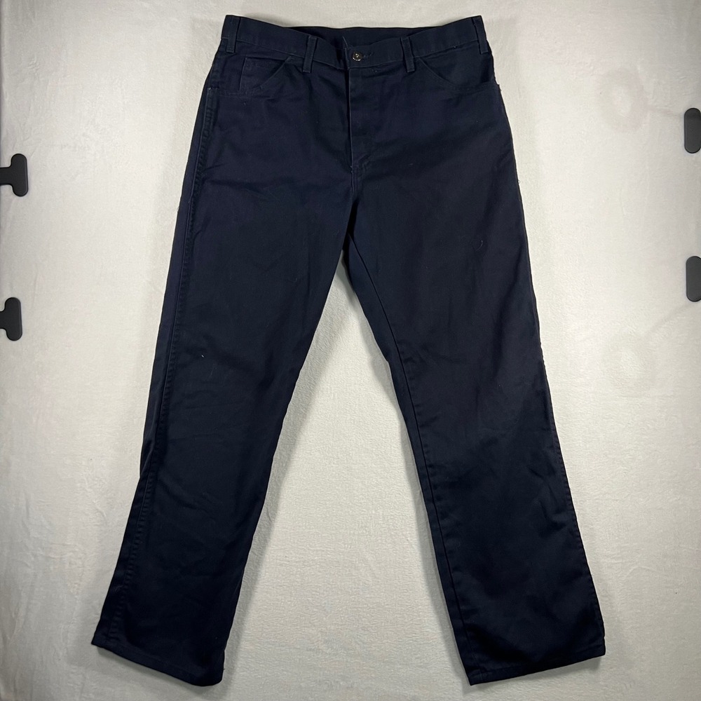 Dickies Mens Navy Blue Work Pants Straight Leg Size‎ 35x32